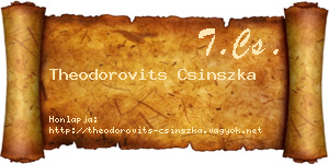 Theodorovits Csinszka névjegykártya